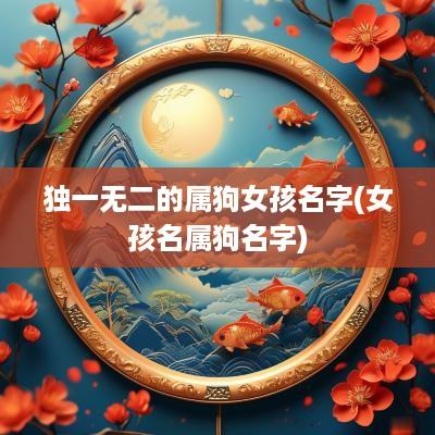 独一无二的属狗女孩名字(女孩名属狗名字)
