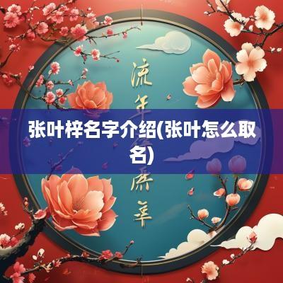 张叶梓名字介绍(张叶怎么取名)