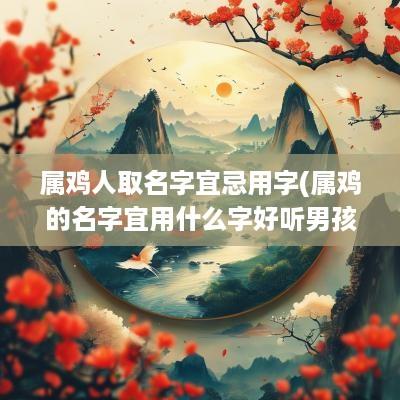 属鸡人取名字宜忌用字(属鸡的名字宜用什么字好听男孩)