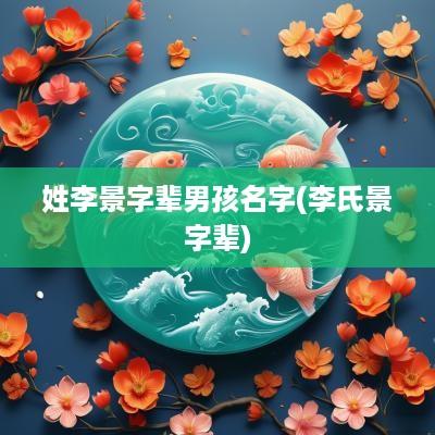 姓李景字辈男孩名字(李氏景字辈)