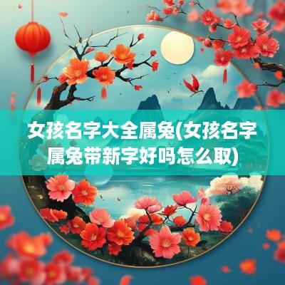 女孩名字大全属兔(女孩名字属兔带新字好吗怎么取)