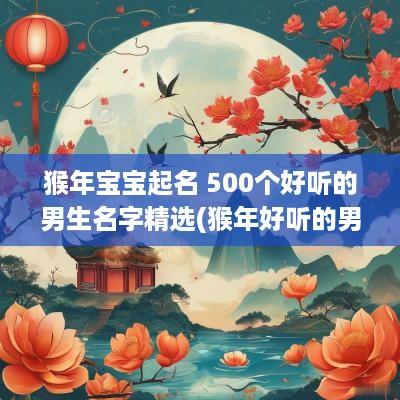 猴年宝宝起名 500个好听的男生名字精选(猴年好听的男孩名字)