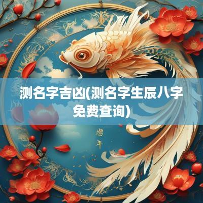 测名字吉凶(测名字生辰八字免费查询)