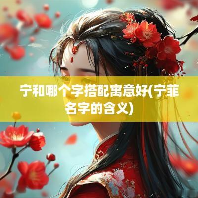 宁和哪个字搭配寓意好(宁菲名字的含义)