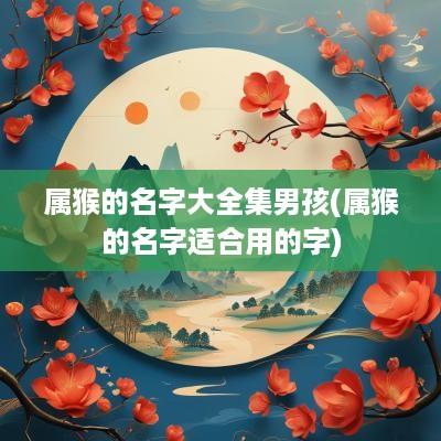 属猴的名字大全集男孩(属猴的名字适合用的字)