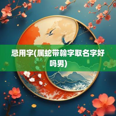 忌用字(属蛇带翰字取名字好吗男)