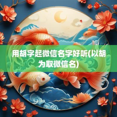 用胡字起微信名字好听(以胡为取微信名)
