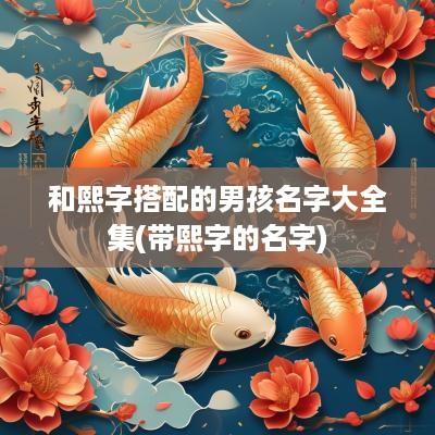和熙字搭配的男孩名字大全集(带熙字的名字)