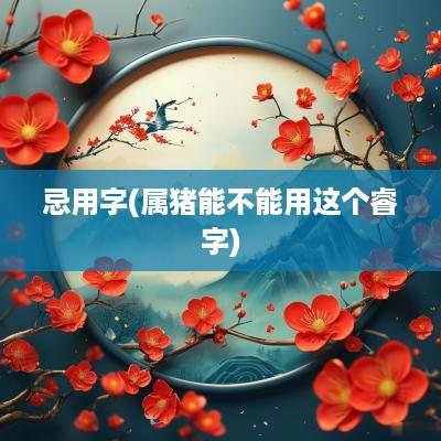 忌用字(属猪能不能用这个睿字)