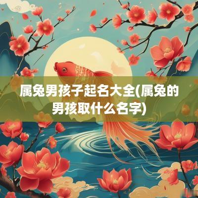 属兔男孩子起名大全(属兔的男孩取什么名字)