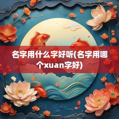 名字用什么字好听(名字用哪个xuan字好)