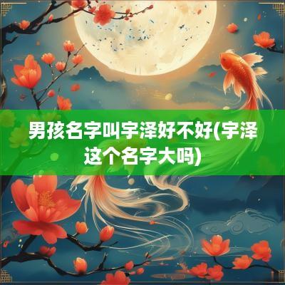 男孩名字叫宇泽好不好(宇泽这个名字大吗)