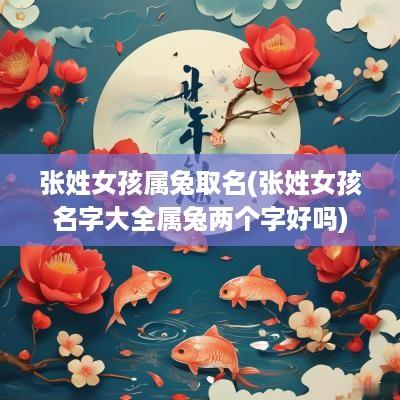 张姓女孩属兔取名(张姓女孩名字大全属兔两个字好吗)
