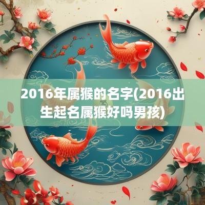 2016年属猴的名字(2016出生起名属猴好吗男孩)