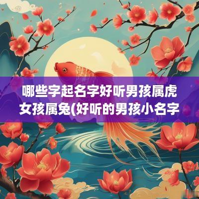 哪些字起名字好听男孩属虎女孩属兔(好听的男孩小名字)