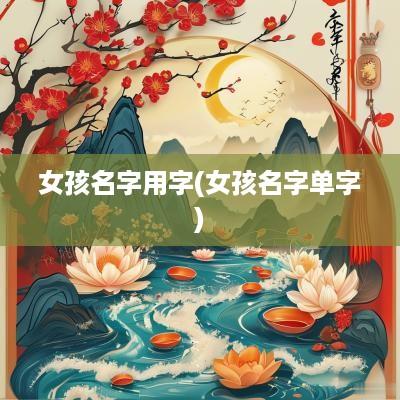 女孩名字用字(女孩名字单字)