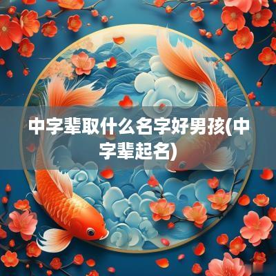 中字辈取什么名字好男孩(中字辈起名)