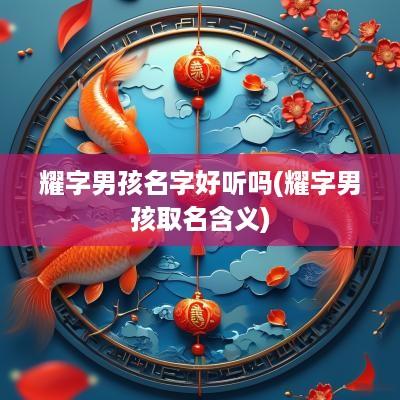 耀字男孩名字好听吗(耀字男孩取名含义)