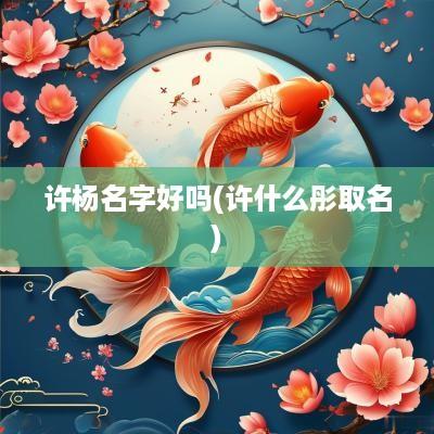许杨名字好吗(许什么彤取名)