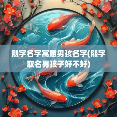 熙字名字寓意男孩名字(熙字取名男孩子好不好)