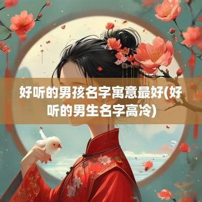 好听的男孩名字寓意最好(好听的男生名字高冷)
