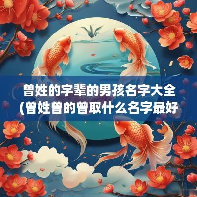 曾姓的字辈的男孩名字大全(曾姓曾的曾取什么名字最好)