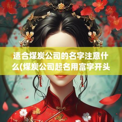 适合煤炭公司的名字注意什么(煤炭公司起名用富字开头可以吗怎么取名)