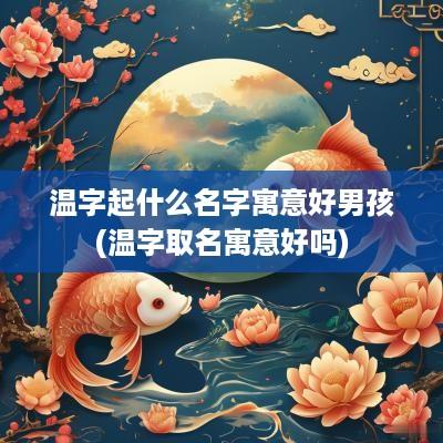 温字起什么名字寓意好男孩(温字取名寓意好吗)