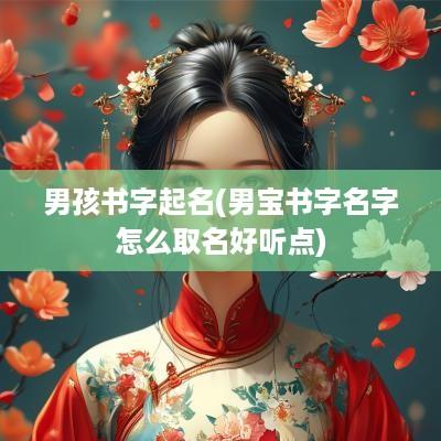 男孩书字起名(男宝书字名字怎么取名好听点)