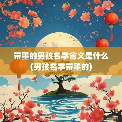 带墨的男孩名字含义是什么(男孩名字带墨的)