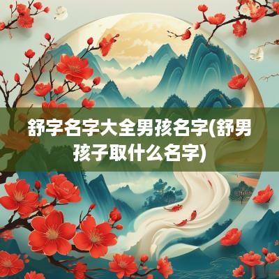 舒字名字大全男孩名字(舒男孩子取什么名字)