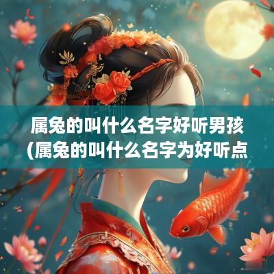 属兔的叫什么名字好听男孩(属兔的叫什么名字为好听点)