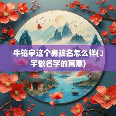 牛铭宇这个男孩名怎么样(洺宇做名字的寓意)