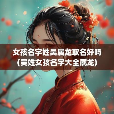 女孩名字姓吴属龙取名好吗(吴姓女孩名字大全属龙)