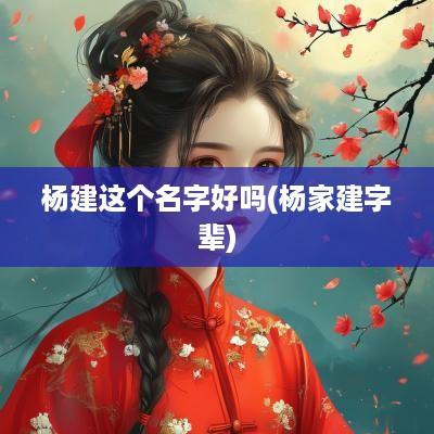杨建这个名字好吗(杨家建字辈)