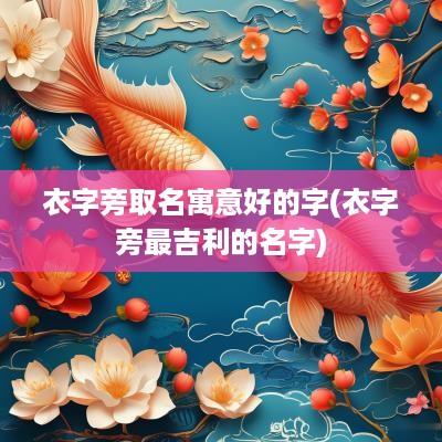 衣字旁取名寓意好的字(衣字旁最吉利的名字)