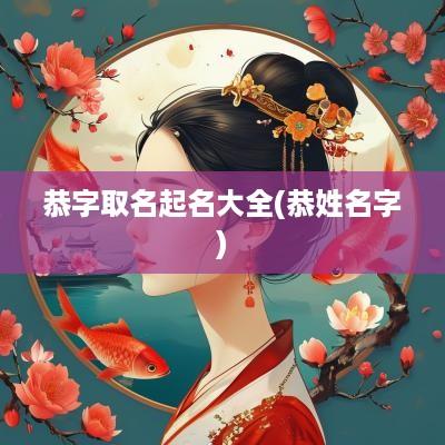 恭字取名起名大全(恭姓名字)