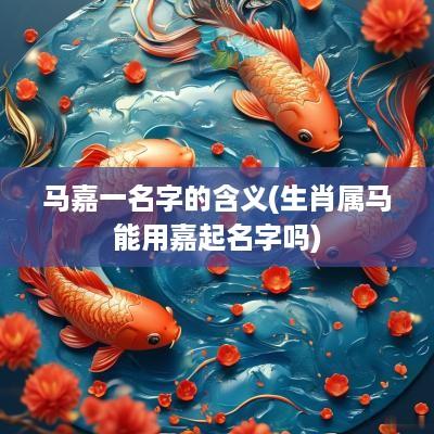 马嘉一名字的含义(生肖属马能用嘉起名字吗)