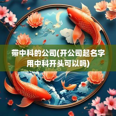 带中科的公司(开公司起名字用中科开头可以吗)