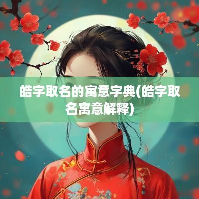 皓字取名的寓意字典(皓字取名寓意解释)