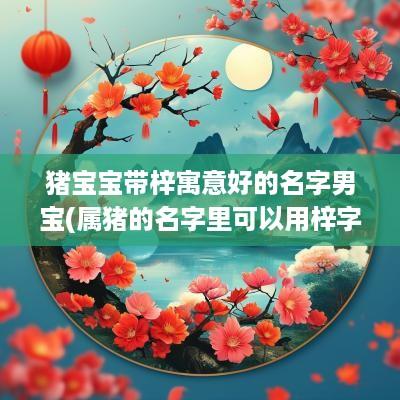 猪宝宝带梓寓意好的名字男宝(属猪的名字里可以用梓字吗女孩)