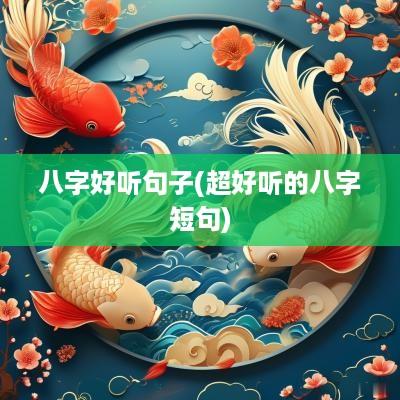 八字好听句子(超好听的八字短句)