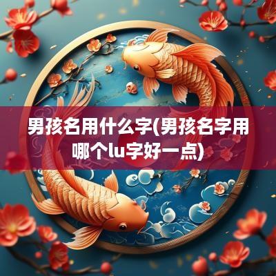 男孩名用什么字(男孩名字用哪个lu字好一点)