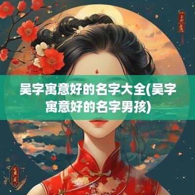 吴字寓意好的名字大全(吴字寓意好的名字男孩)