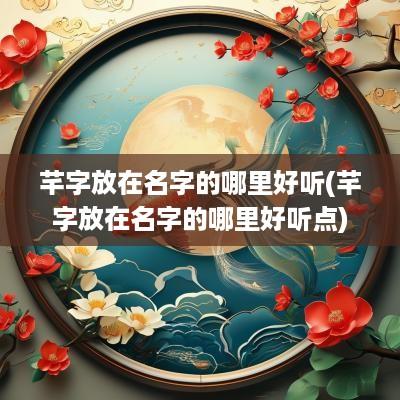 芊字放在名字的哪里好听(芊字放在名字的哪里好听点)