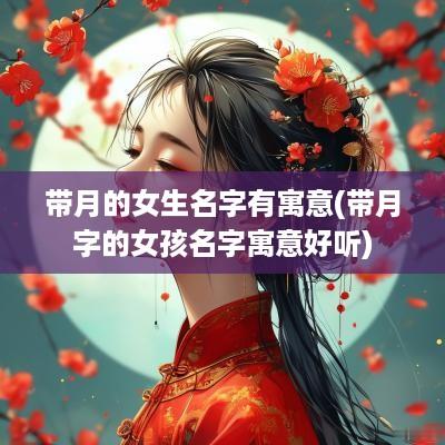 带月的女生名字有寓意(带月字的女孩名字寓意好听)