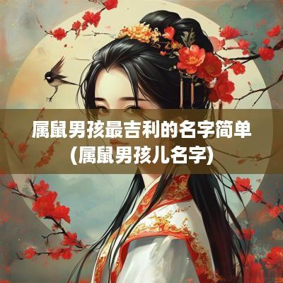 属鼠男孩最吉利的名字简单(属鼠男孩儿名字)