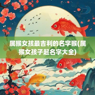 属猴女孩最吉利的名字猴(属猴女孩子起名字大全)