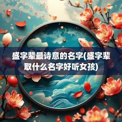 盛字辈最诗意的名字(盛字辈取什么名字好听女孩)
