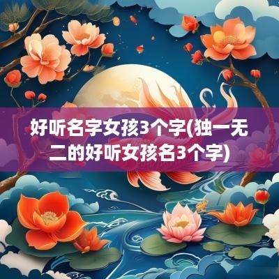 好听名字女孩3个字(独一无二的好听女孩名3个字)